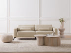 3 Seater Faux Leather Sofa Beige ANGE