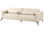 3 Seater Faux Leather Sofa Beige ANGE