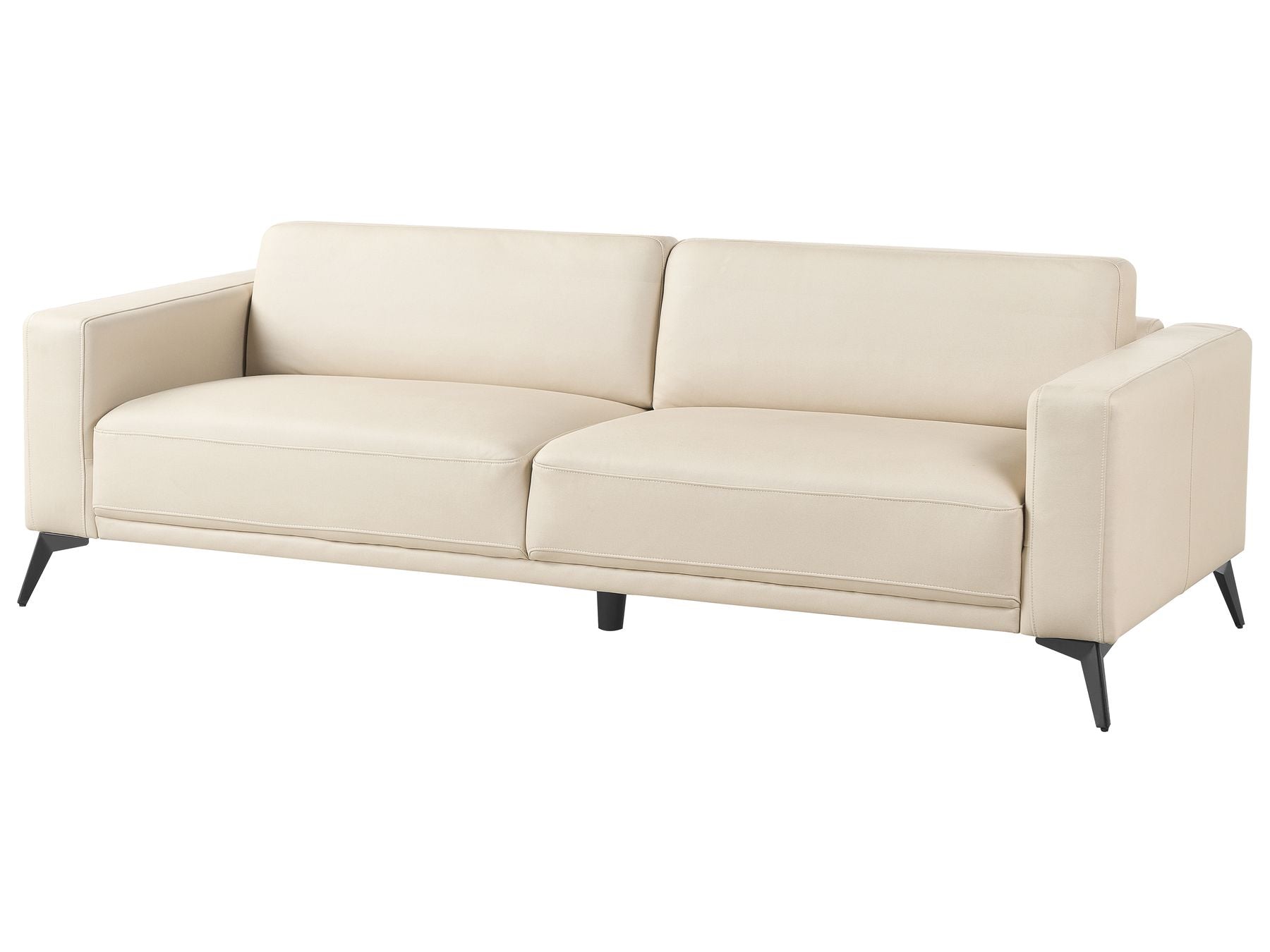 3 Seater Faux Leather Sofa Beige ANGE