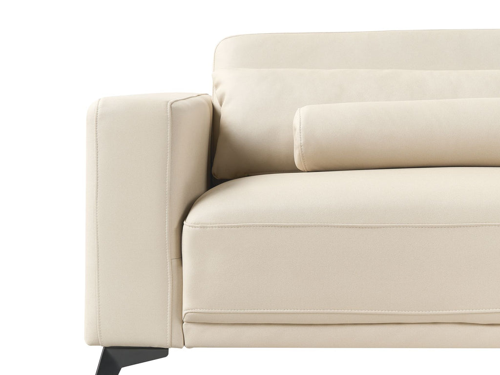 3 Seater Faux Leather Sofa Beige ANGE