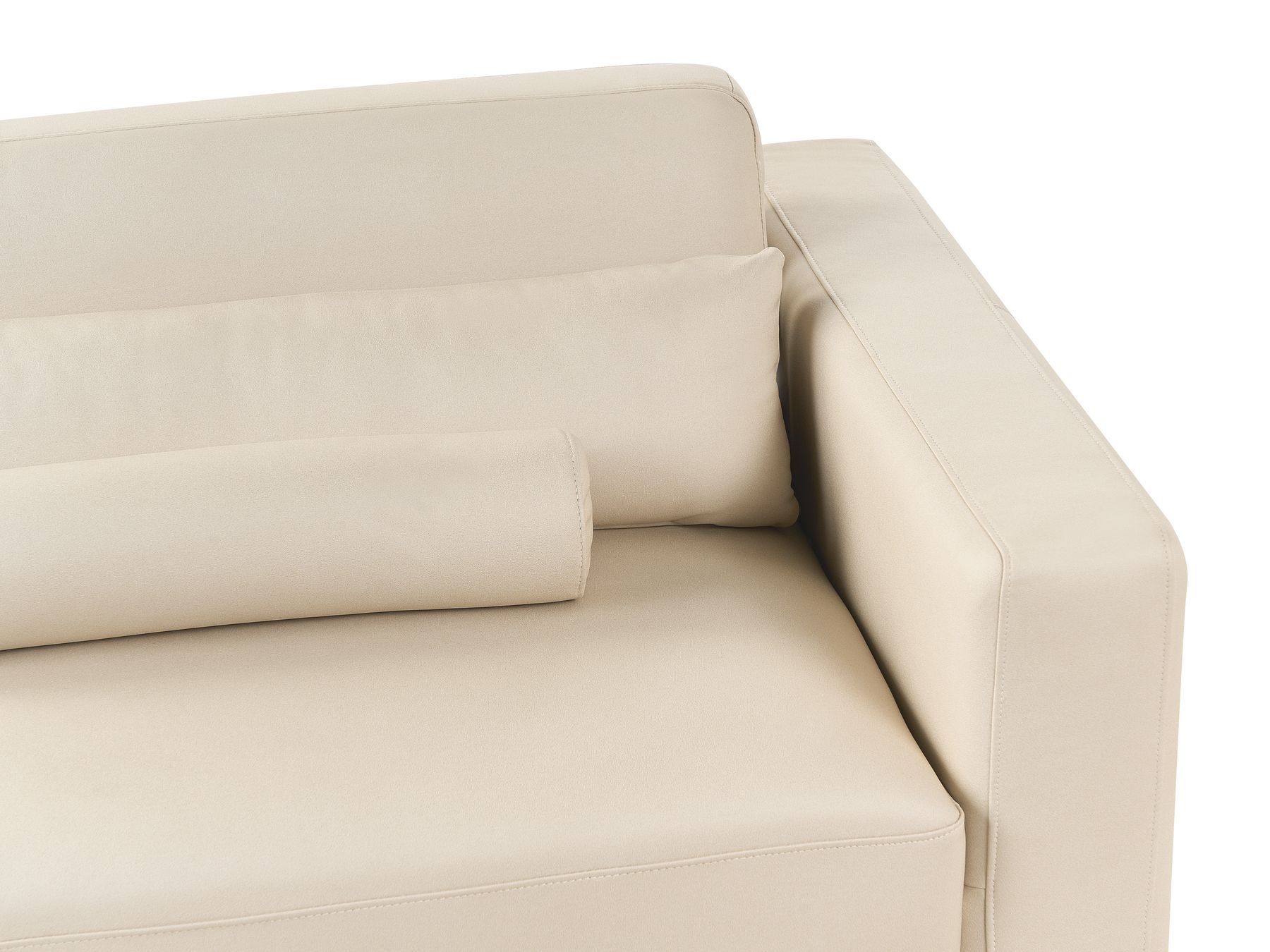 3 Seater Faux Leather Sofa Beige ANGE
