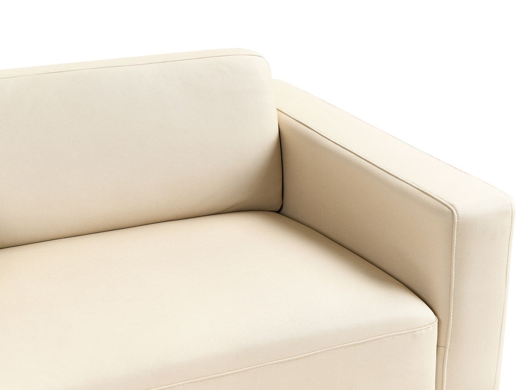 3 Seater Faux Leather Sofa Beige ANGE