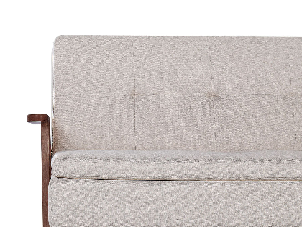 Sofa Bed TJORN Fabric Beige 3 Seater
