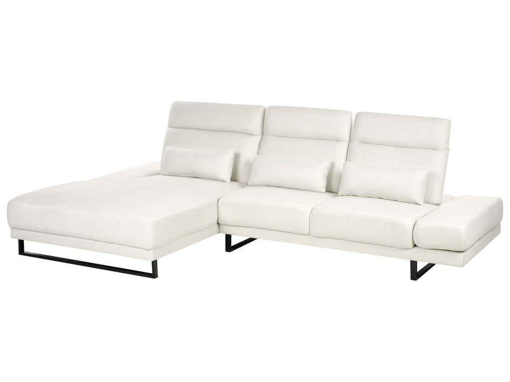 Corner Sofa IKAST Fabric Off-White 4 Seater Right Hand