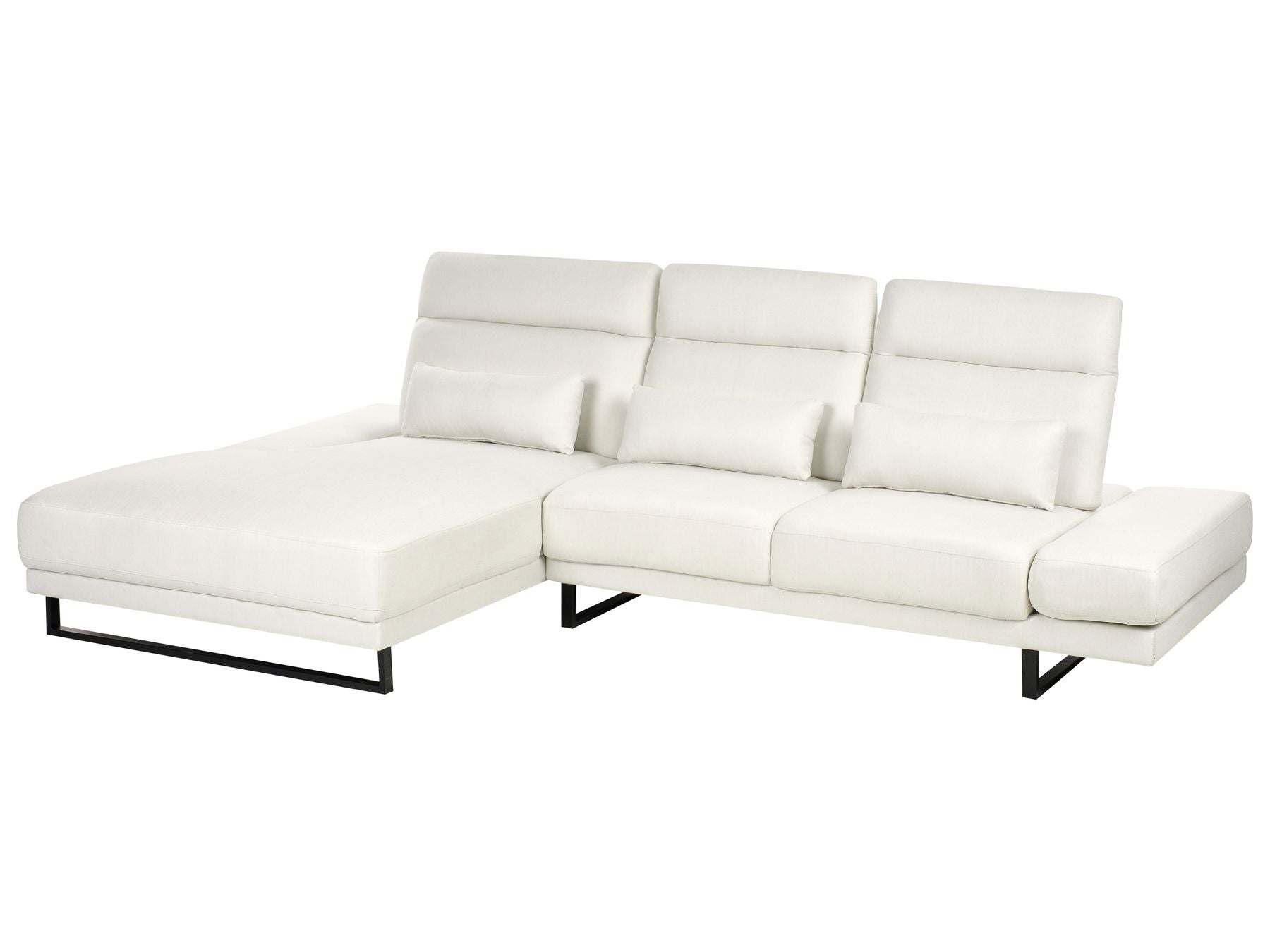 Corner Sofa IKAST Fabric Off-White 4 Seater Right Hand
