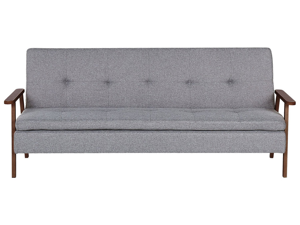 Sofa Bed TJORN Fabric Light Grey 3 Seater