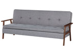 Sofa Bed TJORN Fabric Light Grey 3 Seater