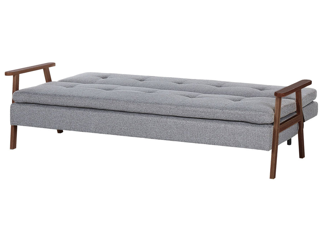 Sofa Bed TJORN Fabric Light Grey 3 Seater