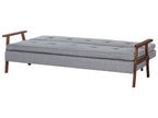 Sofa Bed TJORN Fabric Light Grey 3 Seater