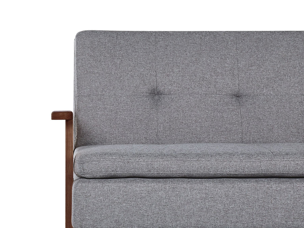 Sofa Bed TJORN Fabric Light Grey 3 Seater
