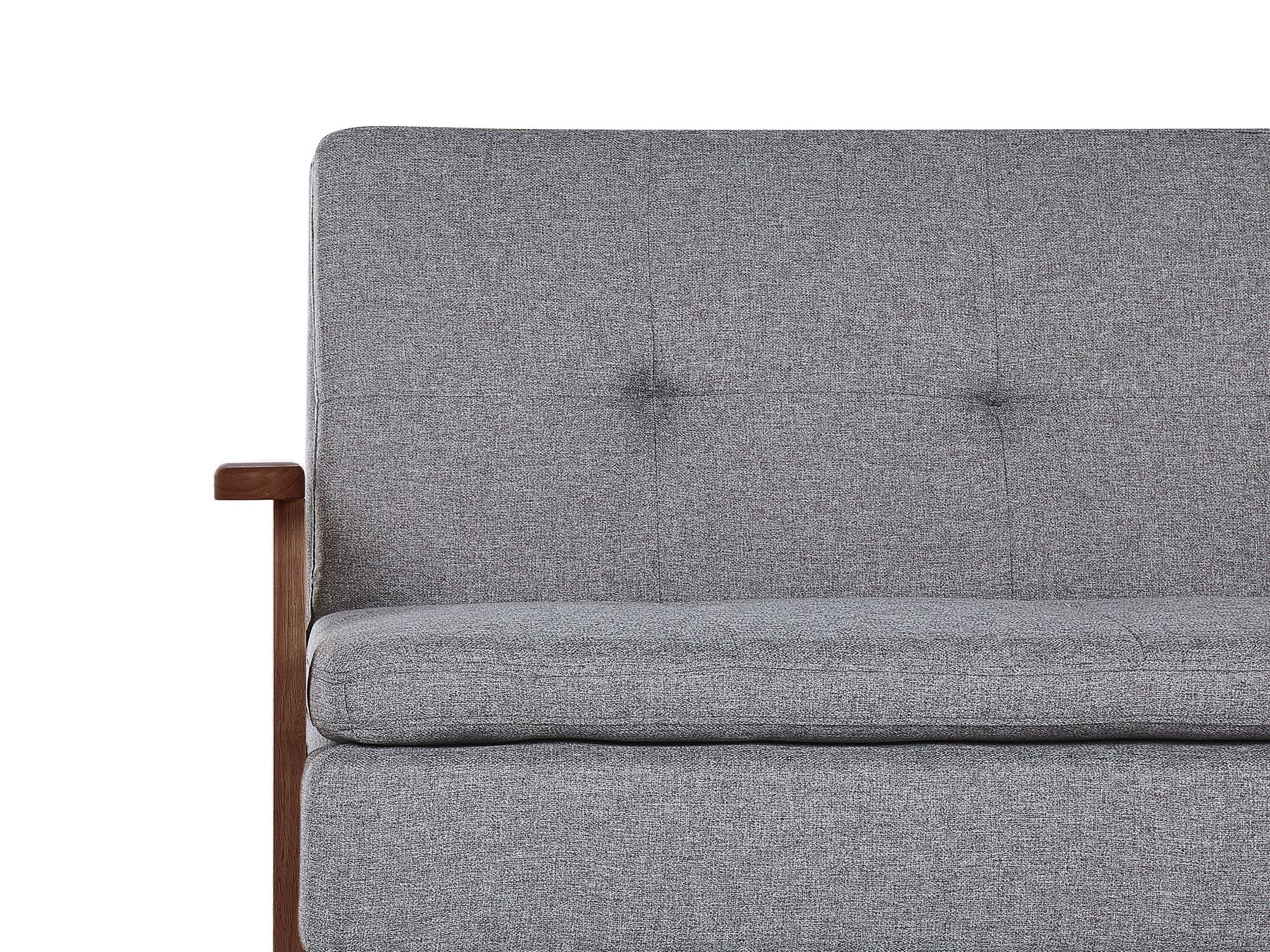 Sofa Bed TJORN Fabric Light Grey 3 Seater