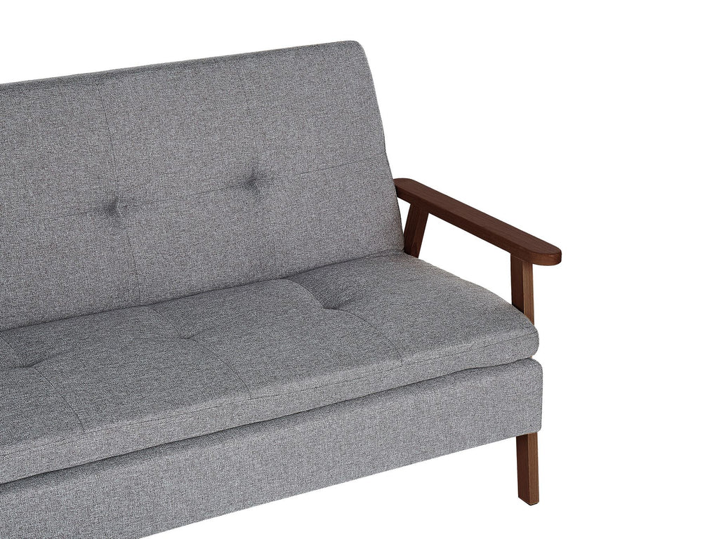 Sofa Bed TJORN Fabric Light Grey 3 Seater