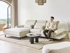 Corner Sofa IKAST Fabric Light Beige 4 Seater Right Hand
