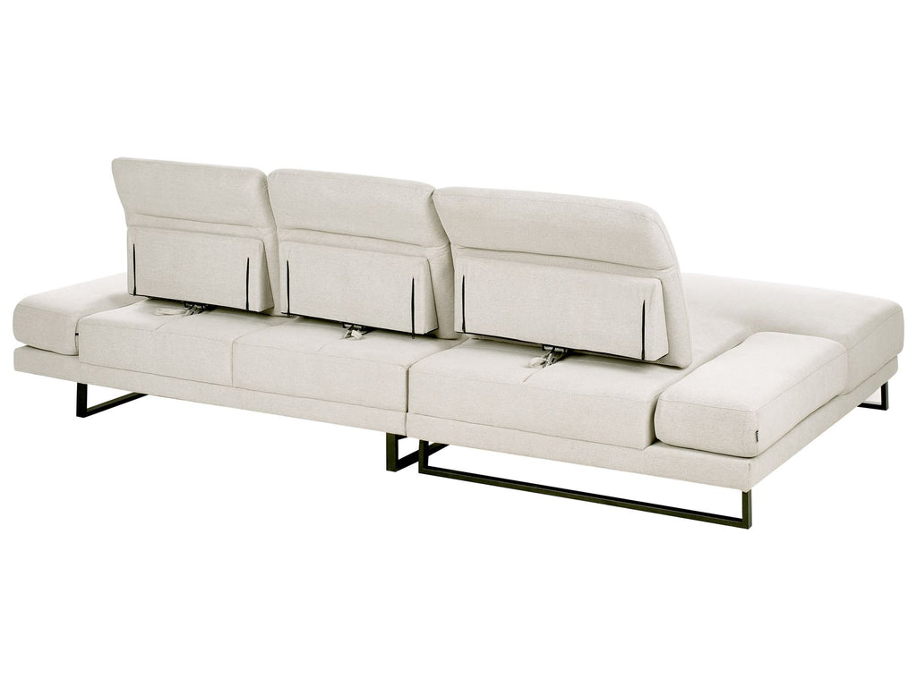 Corner Sofa IKAST Fabric Light Beige 4 Seater Right Hand