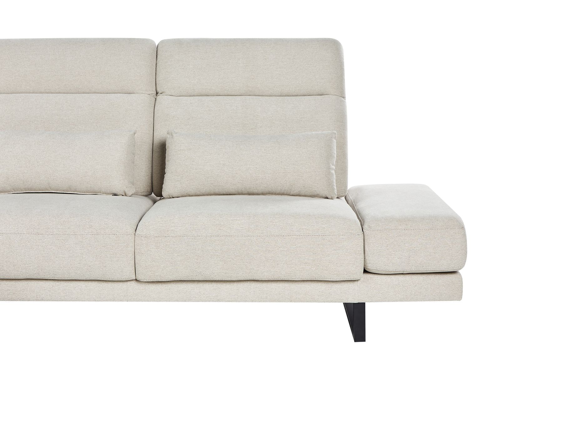 Corner Sofa IKAST Fabric Light Beige 4 Seater Right Hand
