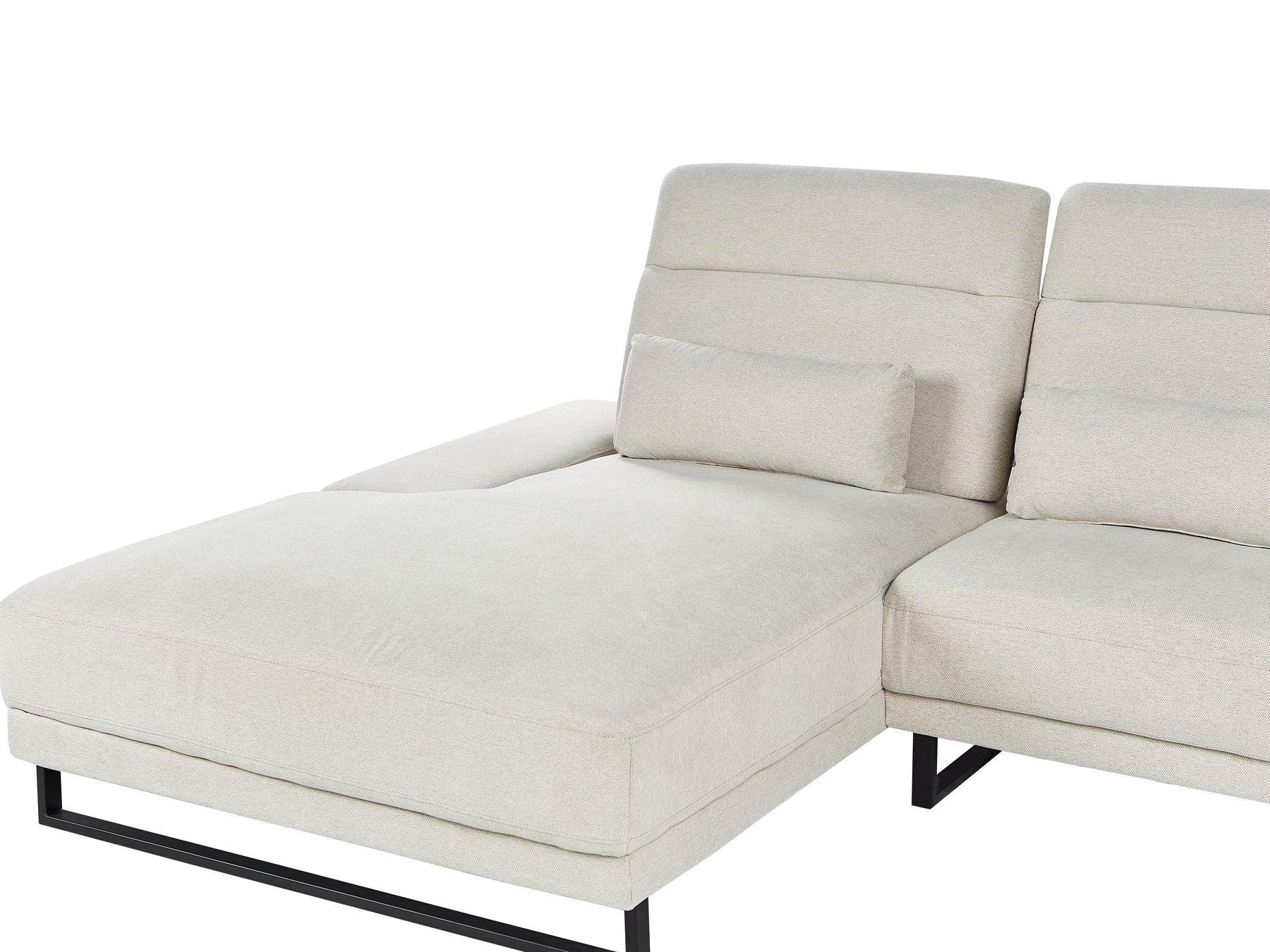 Corner Sofa IKAST Fabric Light Beige 4 Seater Right Hand