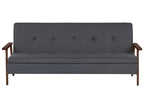 Sofa Bed TJORN Fabric Dark Grey 3 Seater
