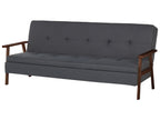 Sofa Bed TJORN Fabric Dark Grey 3 Seater