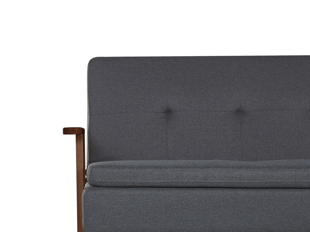 Sofa Bed TJORN Fabric Dark Grey 3 Seater