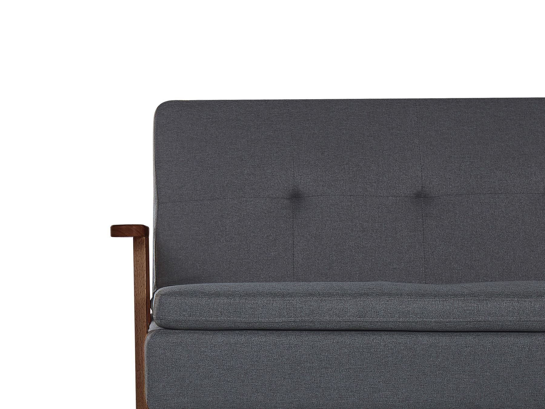 Sofa Bed TJORN Fabric Dark Grey 3 Seater