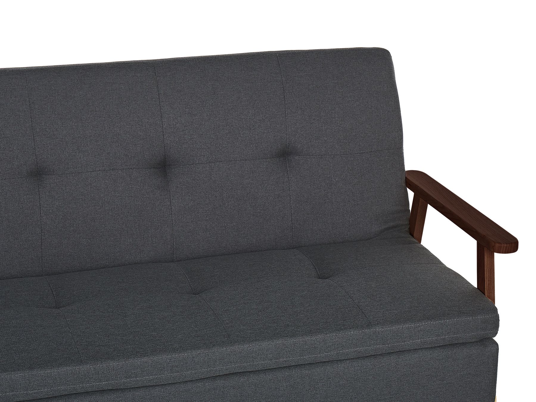 Sofa Bed TJORN Fabric Dark Grey 3 Seater