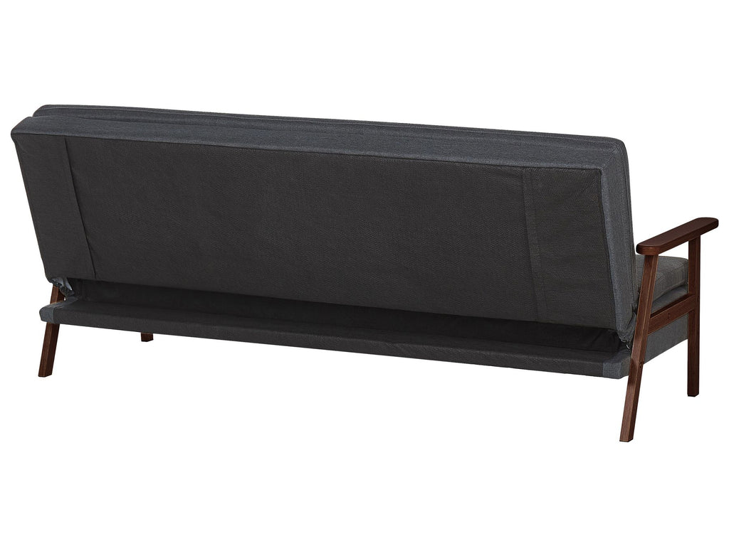Sofa Bed TJORN Fabric Dark Grey 3 Seater