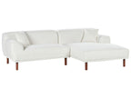 Left Hand Boucle Corner Sofa White HOLT