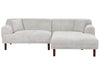 Corner Sofa Fabric Light Grey 3 Seater Left Hand