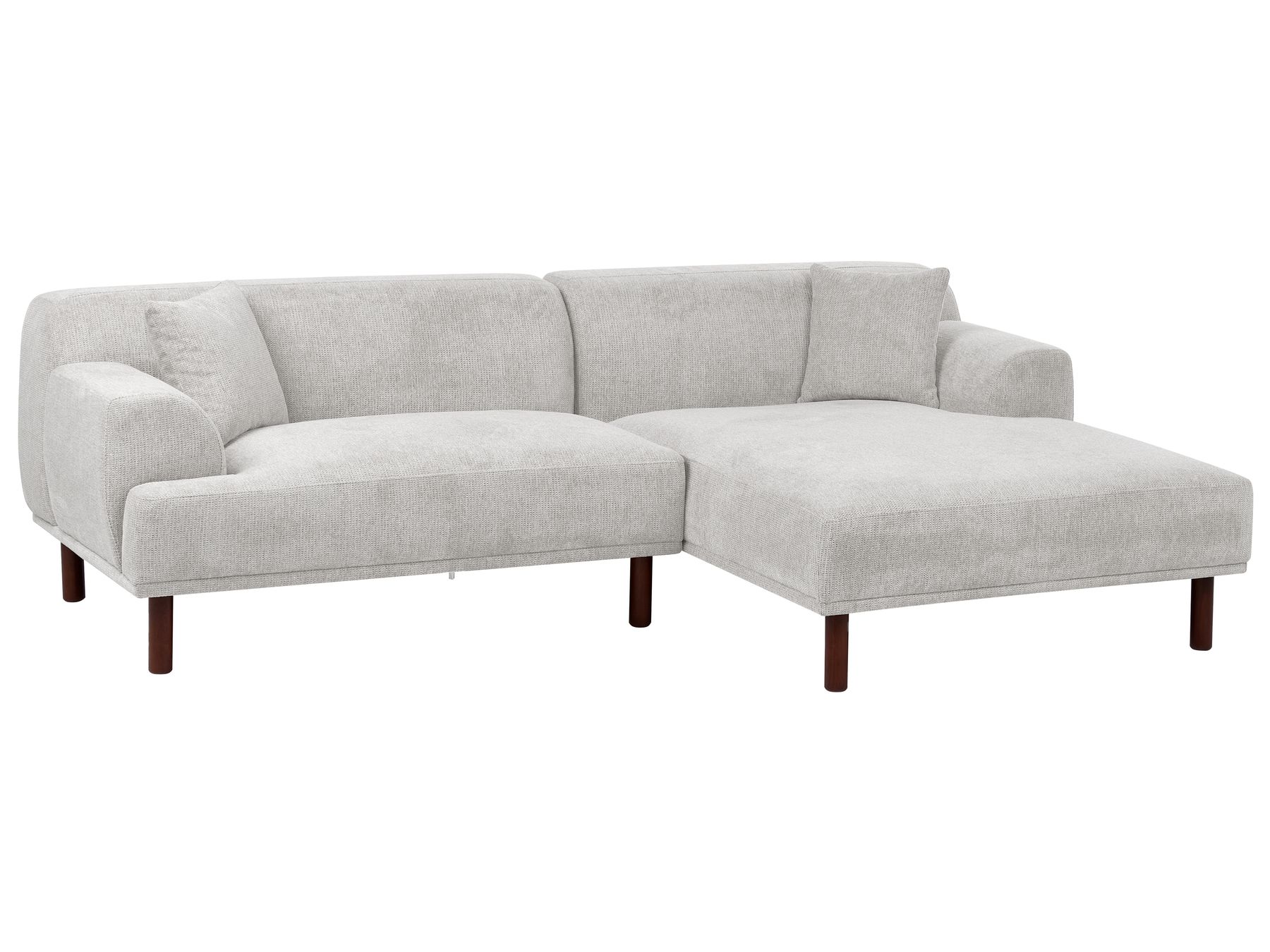 Corner Sofa HOLT Fabric Light Grey 3 Seater Left Hand
