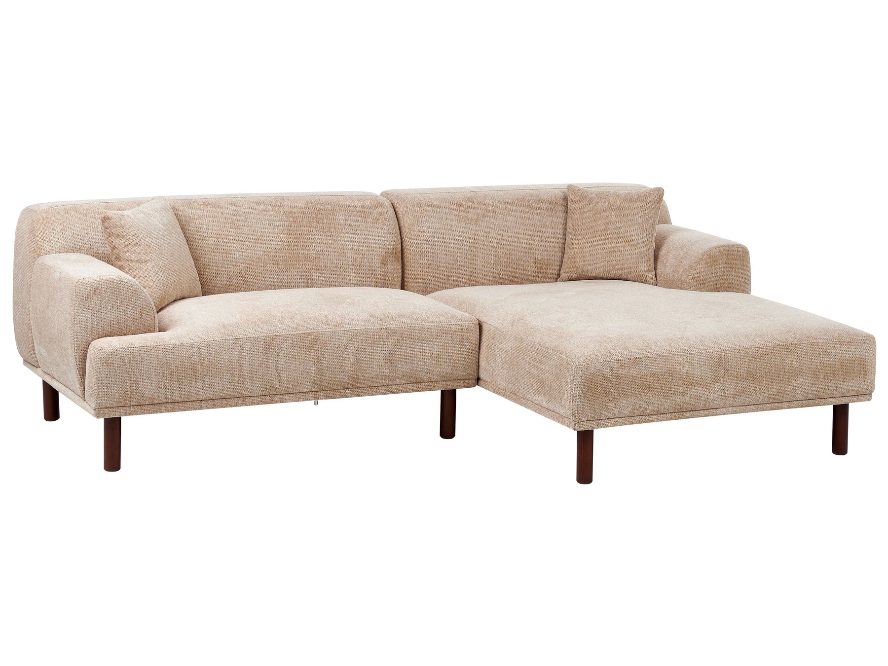Corner Sofa HOLT Fabric Beige 3 Seater Left Hand