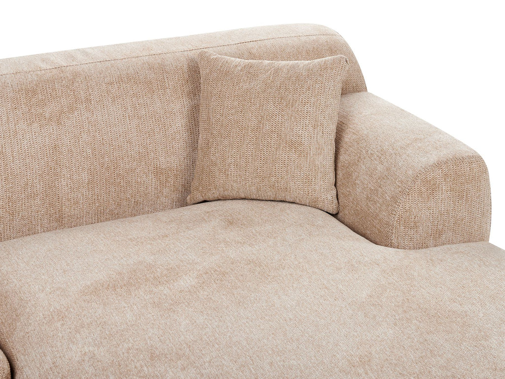 Corner Sofa HOLT Fabric Beige 3 Seater Left Hand
