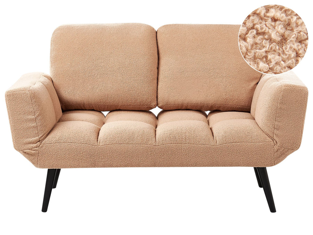 Boucle Sofa Bed Sand Beige BREKKE
