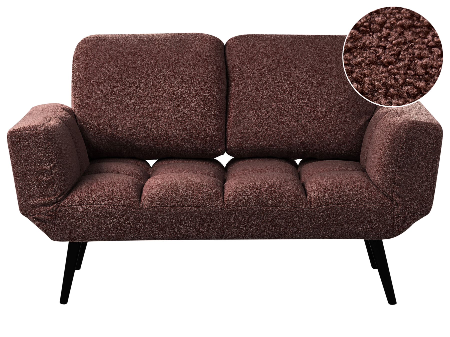 Boucle Sofa Bed Brown BREKKE
