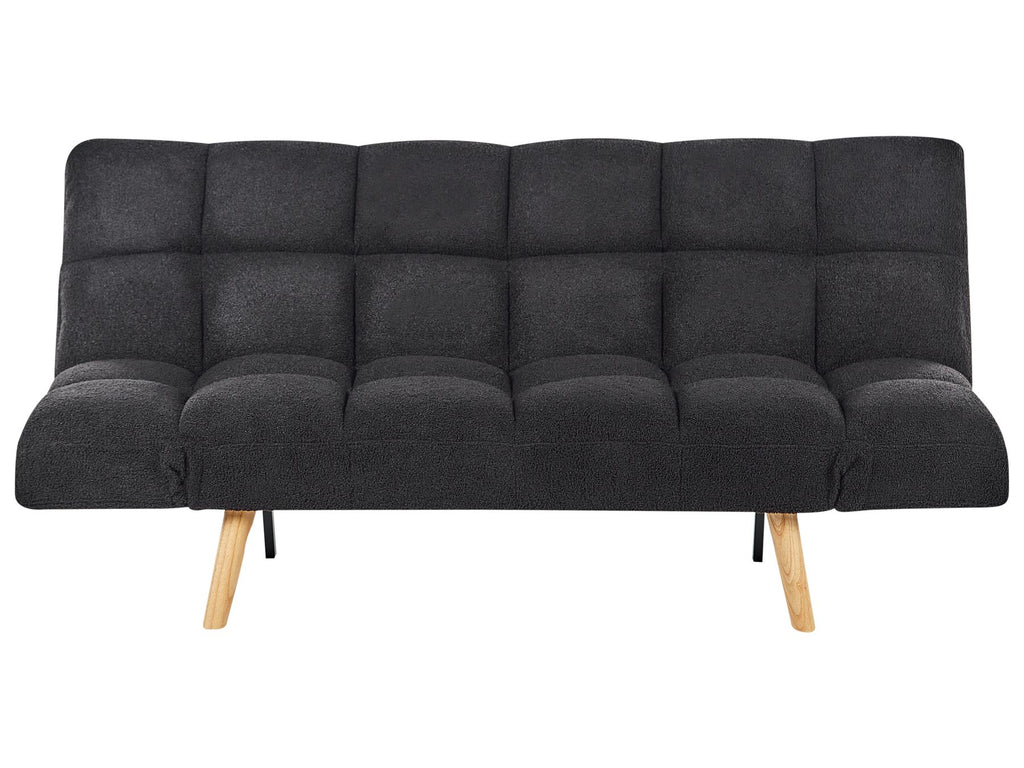 Sofa Bed INGARO Boucle Black 2 Seater