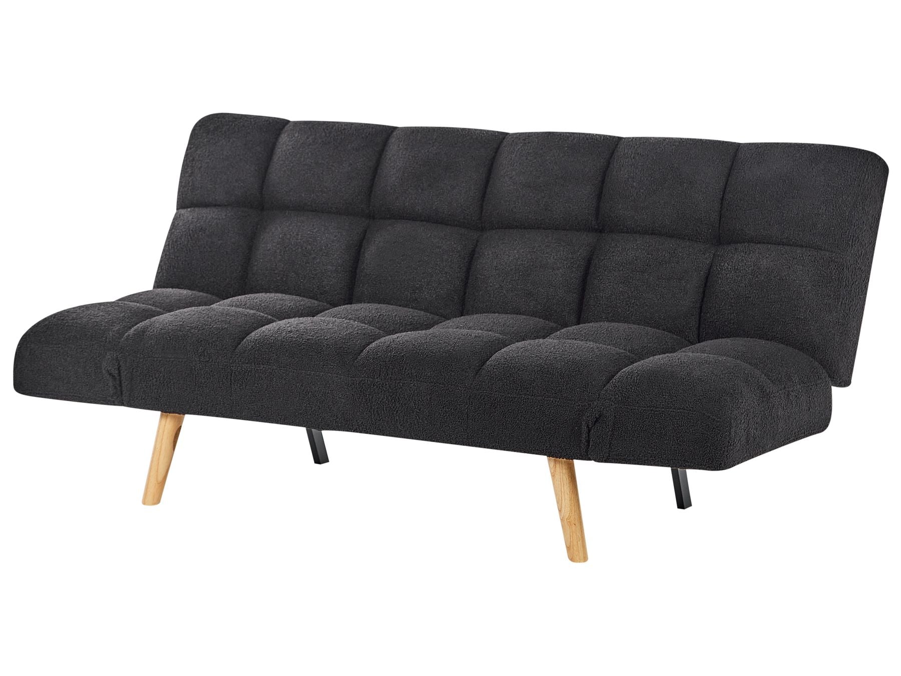 Sofa Bed INGARO Boucle Black 2 Seater