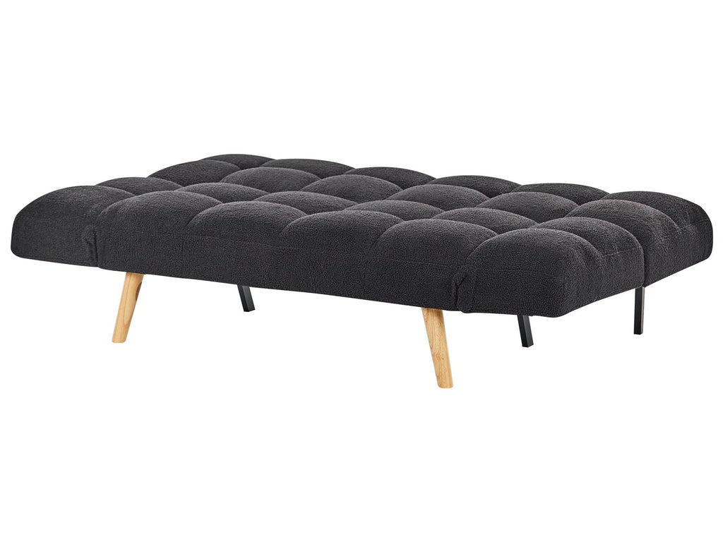 Sofa Bed INGARO Boucle Black 2 Seater