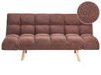 Sofa Bed INGARO Boucle Brown 2 Seater