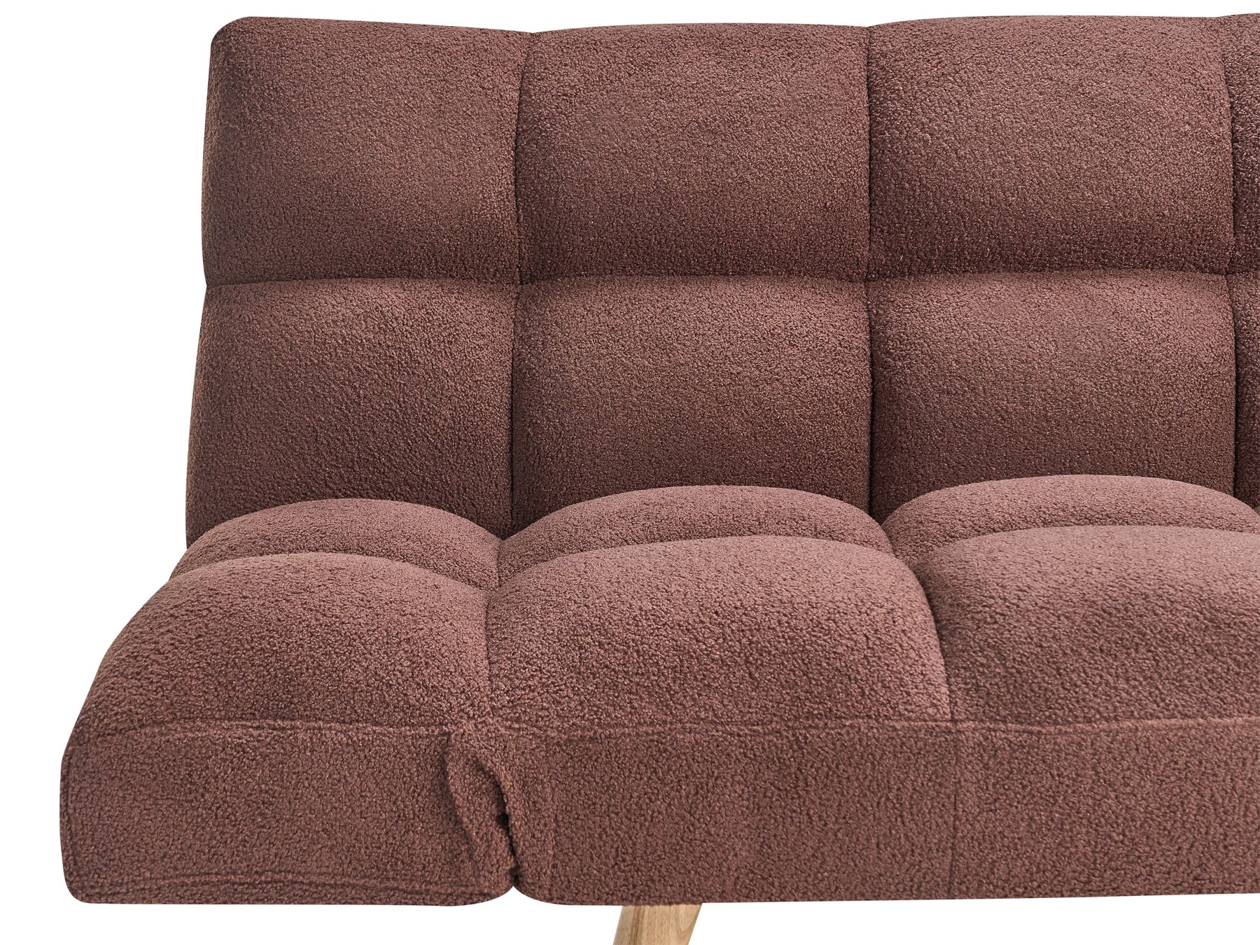 Sofa Bed INGARO Boucle Brown 2 Seater