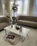 3 Seater Fabric Sofa Taupe LOEN