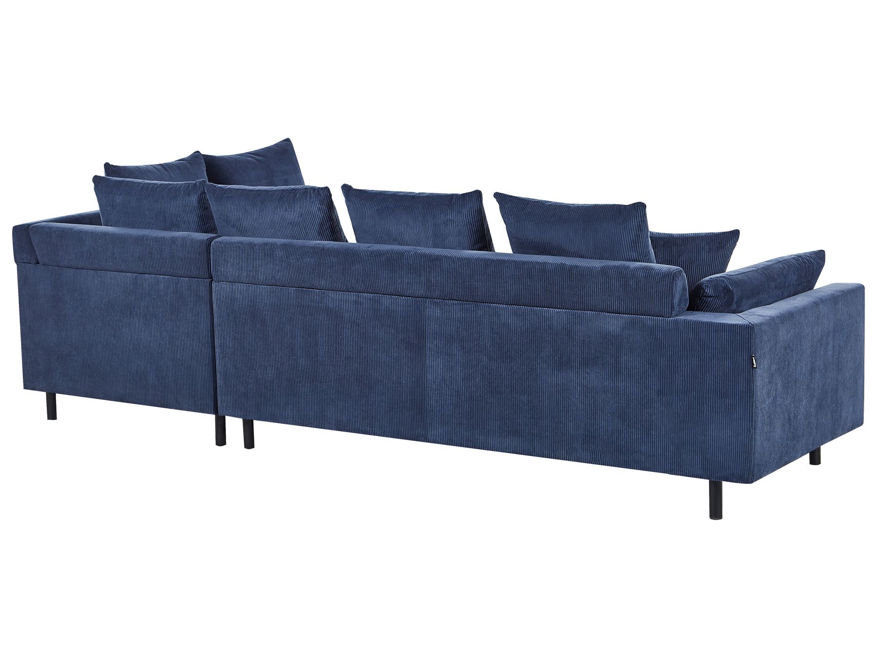 Corner Sofa LUNNER Corduroy Dark Blue 4 Seater Left Hand