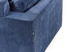 Corner Sofa LUNNER Corduroy Dark Blue 4 Seater Left Hand