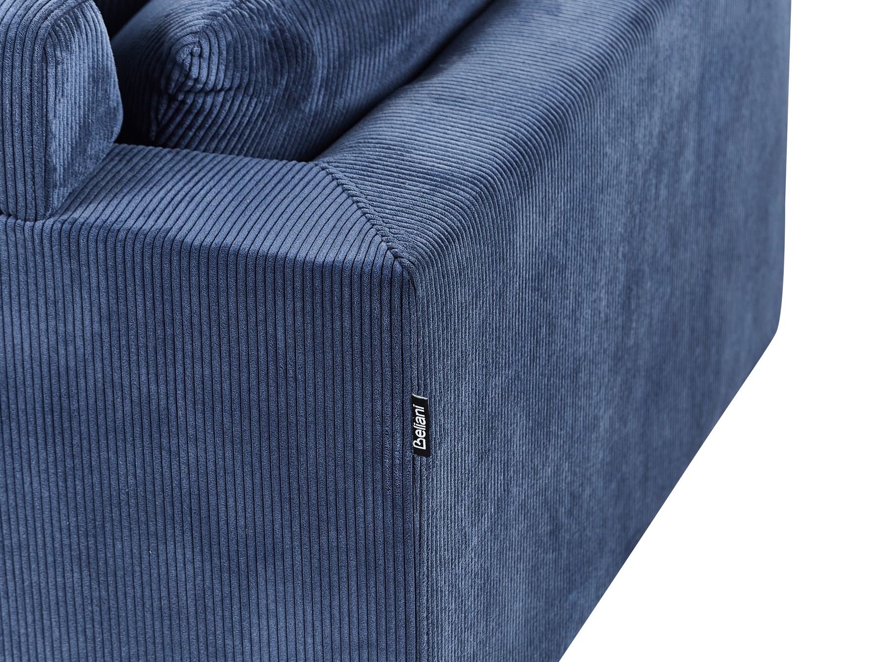 Corner Sofa LUNNER Corduroy Dark Blue 4 Seater Left Hand