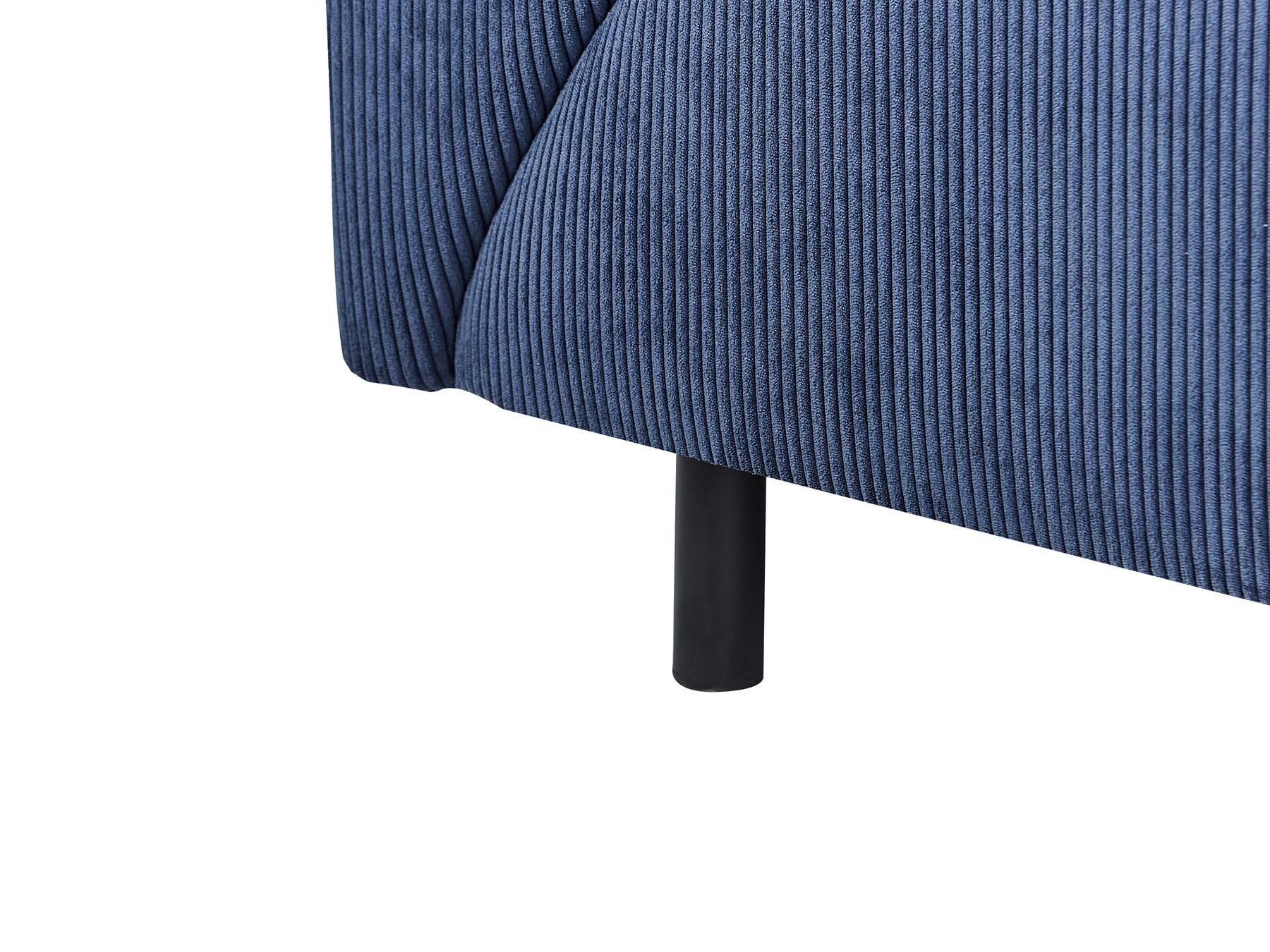 Corner Sofa LUNNER Corduroy Dark Blue 4 Seater Left Hand