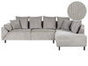 Corner Sofa Corduroy Light Grey 4 Seater Left Hand