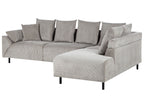 Corner Sofa LUNNER Corduroy Light Grey 4 Seater Left Hand