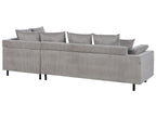 Corner Sofa LUNNER Corduroy Light Grey 4 Seater Left Hand