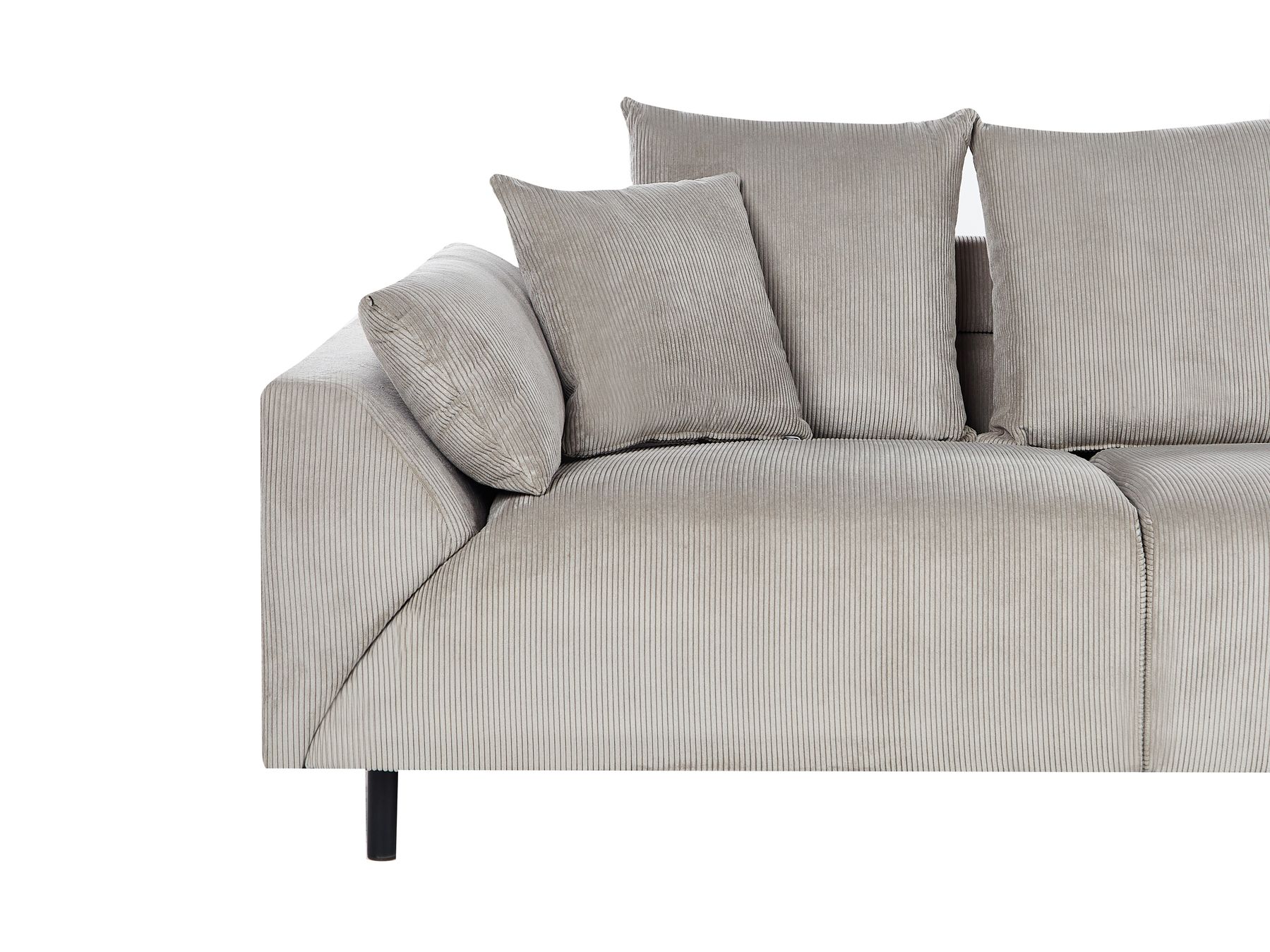 Corner Sofa LUNNER Corduroy Light Grey 4 Seater Left Hand