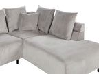 Corner Sofa LUNNER Corduroy Light Grey 4 Seater Left Hand