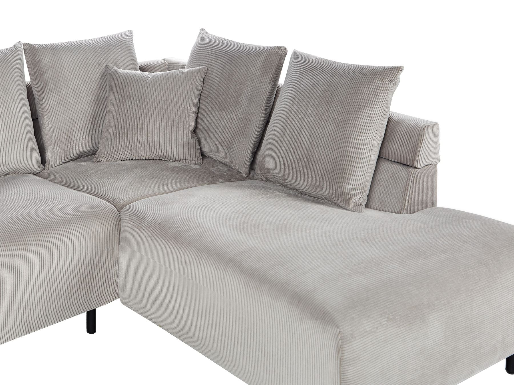 Corner Sofa LUNNER Corduroy Light Grey 4 Seater Left Hand