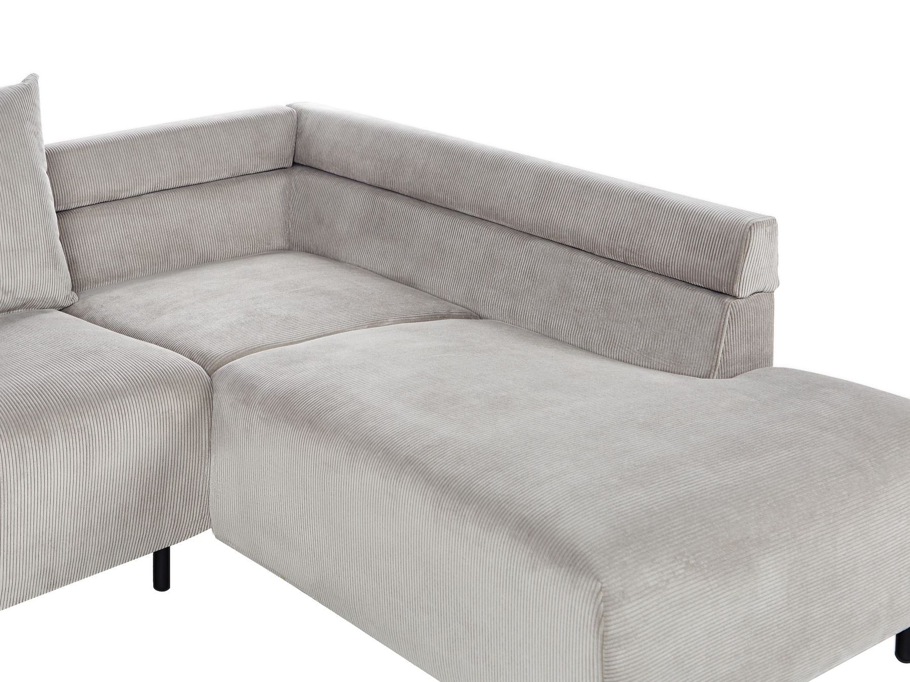 Corner Sofa LUNNER Corduroy Light Grey 4 Seater Left Hand